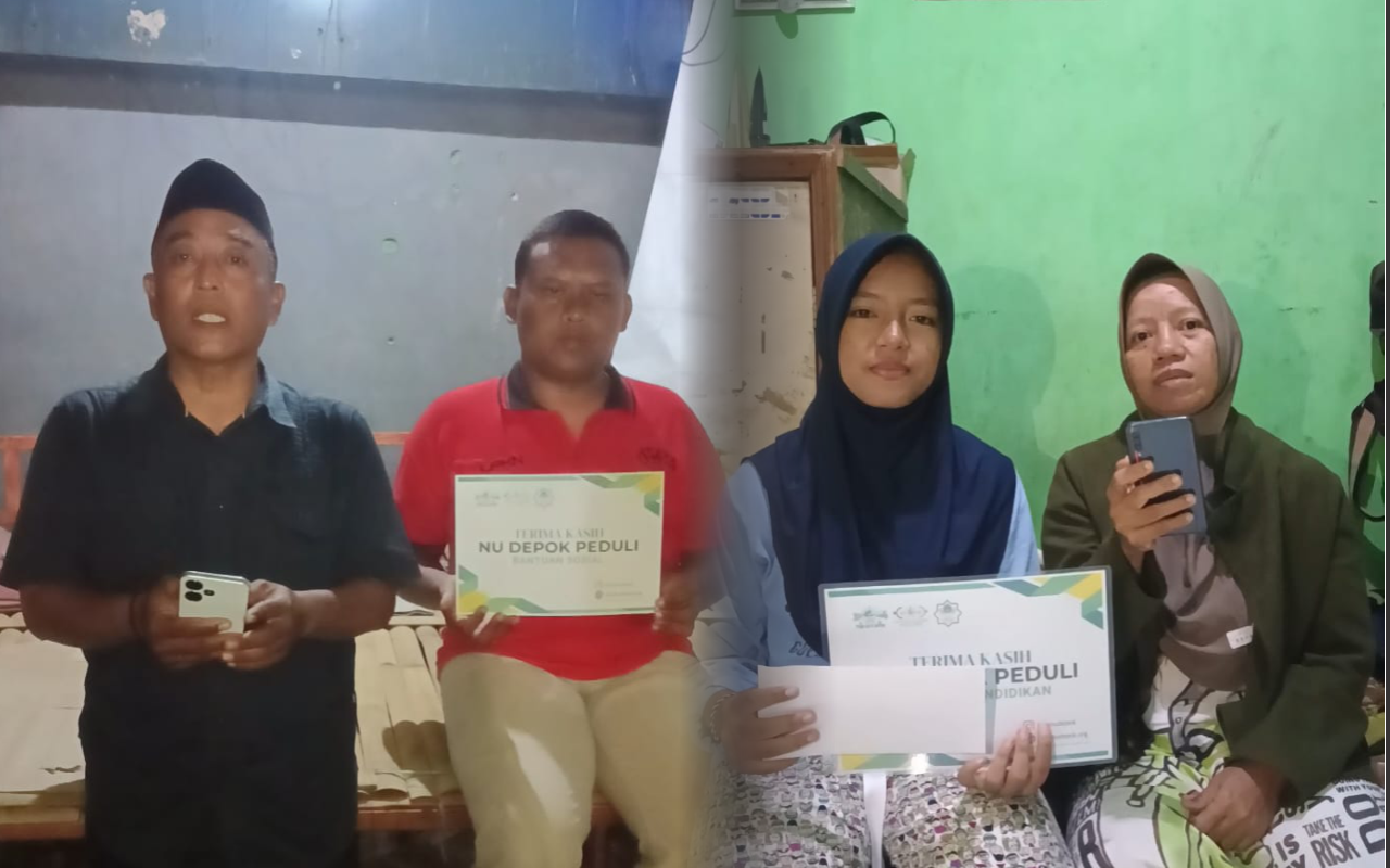 penyaluran dana pendidikan dan sosial lazisnu depok