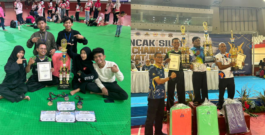 Kolase penyerahan piala kasau dan kegembiraan para atlet